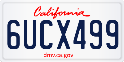 CA license plate 6UCX499