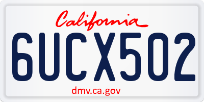 CA license plate 6UCX502