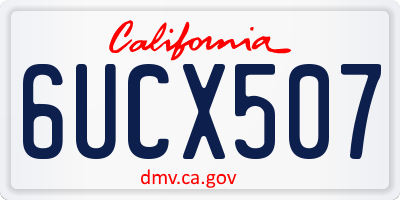 CA license plate 6UCX507