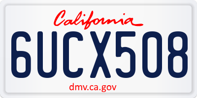 CA license plate 6UCX508