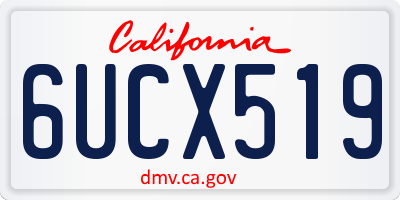 CA license plate 6UCX519
