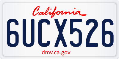 CA license plate 6UCX526
