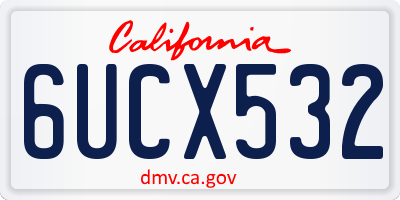 CA license plate 6UCX532