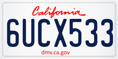 CA license plate 6UCX533