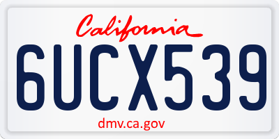 CA license plate 6UCX539