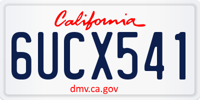 CA license plate 6UCX541