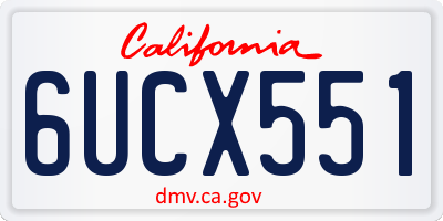CA license plate 6UCX551