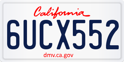 CA license plate 6UCX552