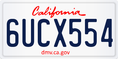 CA license plate 6UCX554