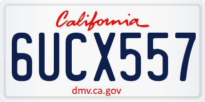CA license plate 6UCX557