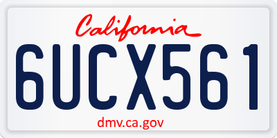 CA license plate 6UCX561