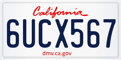 CA license plate 6UCX567