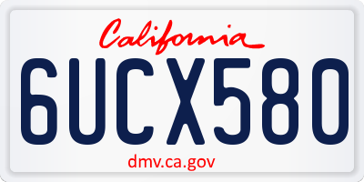 CA license plate 6UCX580