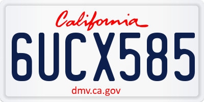 CA license plate 6UCX585