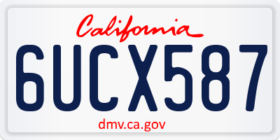 CA license plate 6UCX587