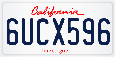 CA license plate 6UCX596