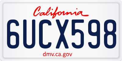 CA license plate 6UCX598