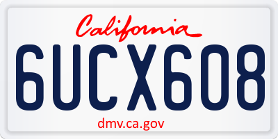 CA license plate 6UCX608