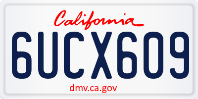 CA license plate 6UCX609