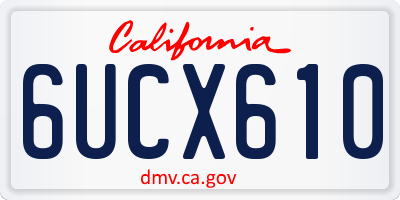 CA license plate 6UCX610