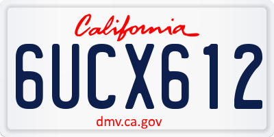 CA license plate 6UCX612