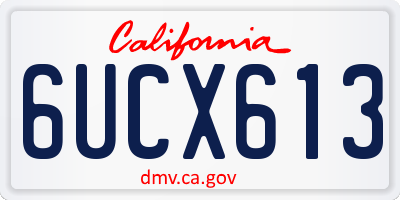 CA license plate 6UCX613