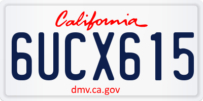 CA license plate 6UCX615