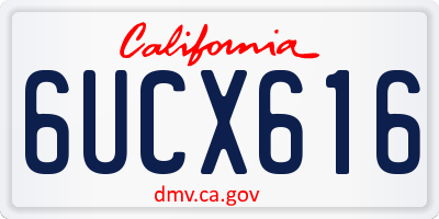 CA license plate 6UCX616
