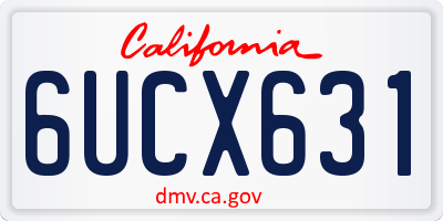 CA license plate 6UCX631