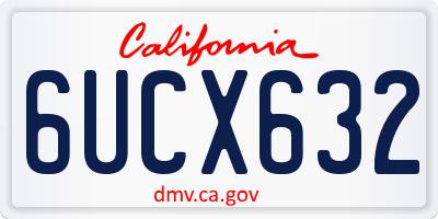 CA license plate 6UCX632