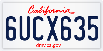 CA license plate 6UCX635
