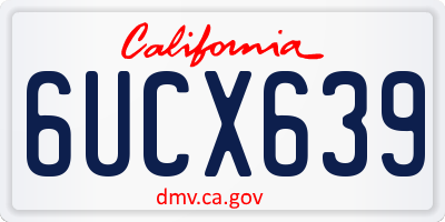 CA license plate 6UCX639