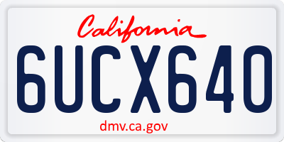 CA license plate 6UCX640