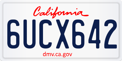 CA license plate 6UCX642