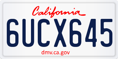 CA license plate 6UCX645