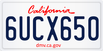 CA license plate 6UCX650