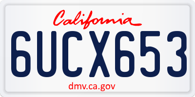 CA license plate 6UCX653
