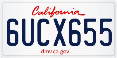CA license plate 6UCX655