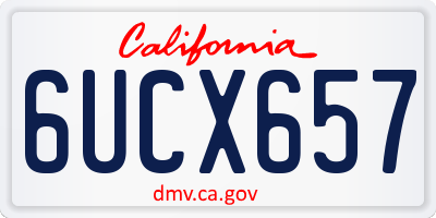 CA license plate 6UCX657