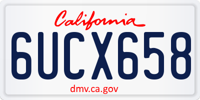CA license plate 6UCX658