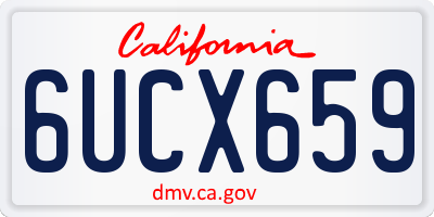 CA license plate 6UCX659