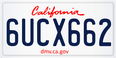 CA license plate 6UCX662