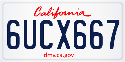 CA license plate 6UCX667