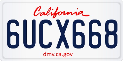 CA license plate 6UCX668