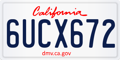 CA license plate 6UCX672