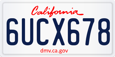 CA license plate 6UCX678