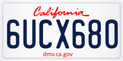 CA license plate 6UCX680