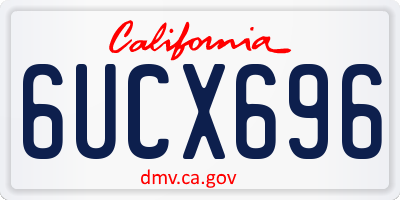 CA license plate 6UCX696