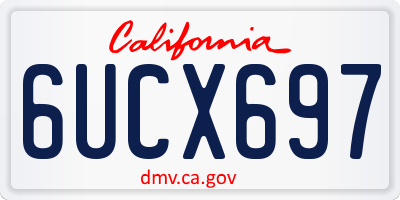 CA license plate 6UCX697