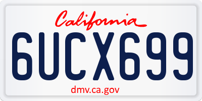 CA license plate 6UCX699
